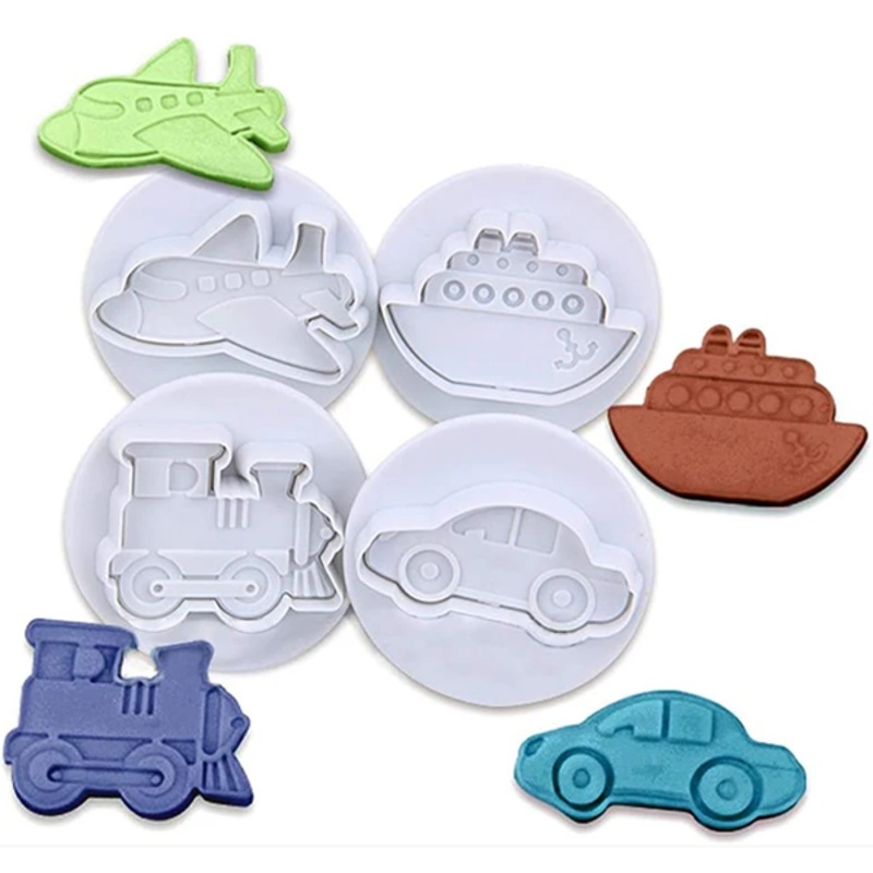 Travel Transport Fondant Plunger Cutter 4Pcs Set