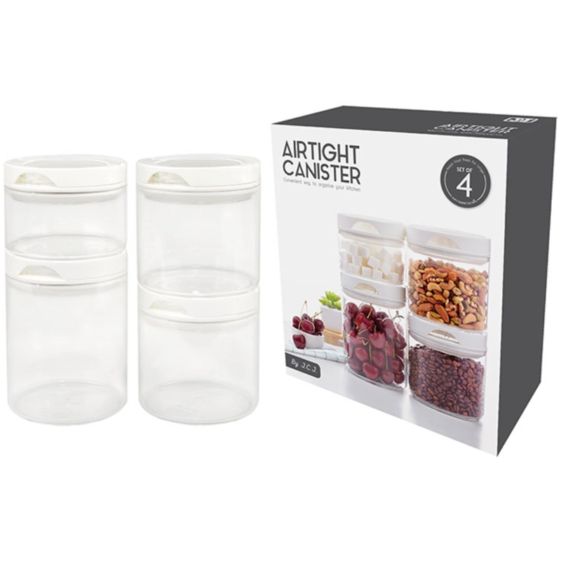 Acrylic Airtight Canister 4 Pcs Set