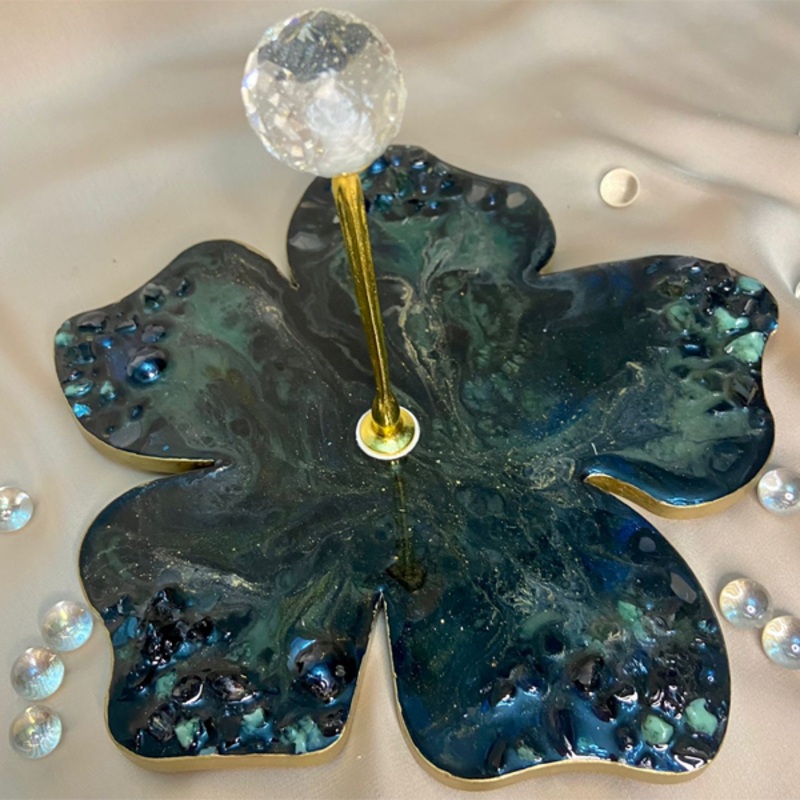 Handmade Resin Art Black Galaxy Platter