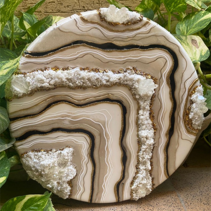 Handmade Resin Art Wall Hanging 13"