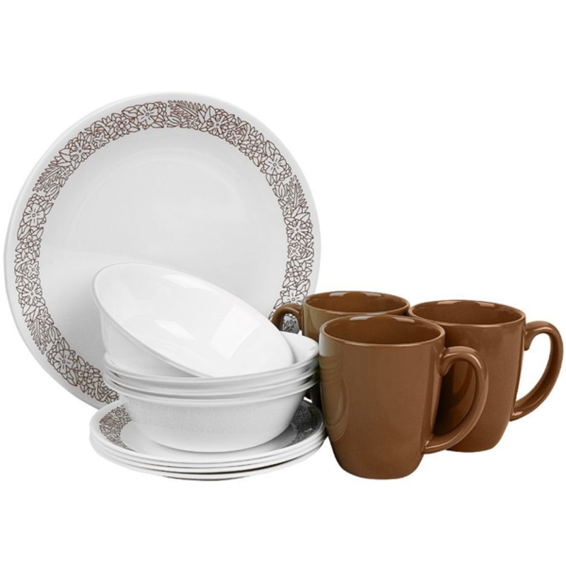 Corelle 16pc Dinner Set - Woodland Brown