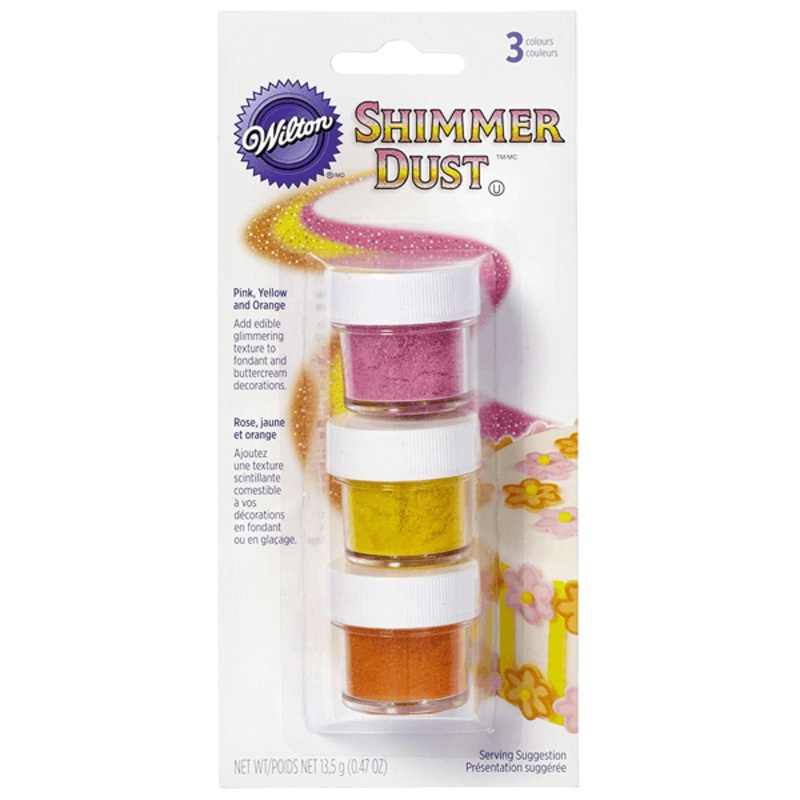 Edible Shimmer Dust - Pink, Yellow and Orange