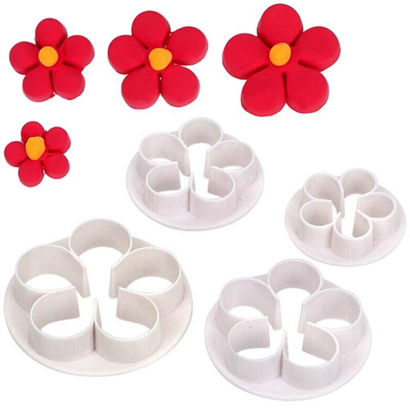 5 Petal Flower Cutter - 4 pcs