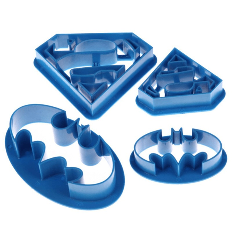 Batman & Superman Cookie & Fondant Cutter 4pcs