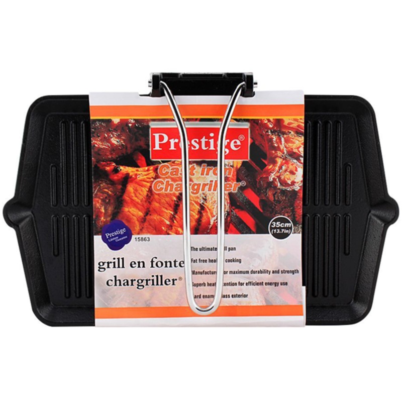 Prestige Cast Iron Grill Pan 35cm