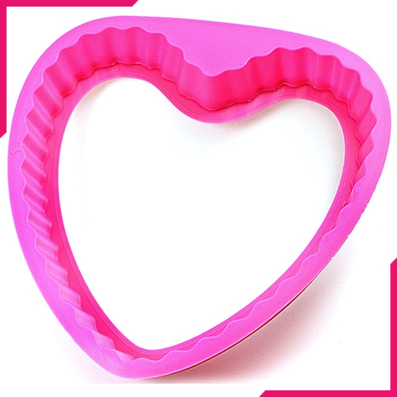 Silicone Baking Pan Heart with Glass Platter