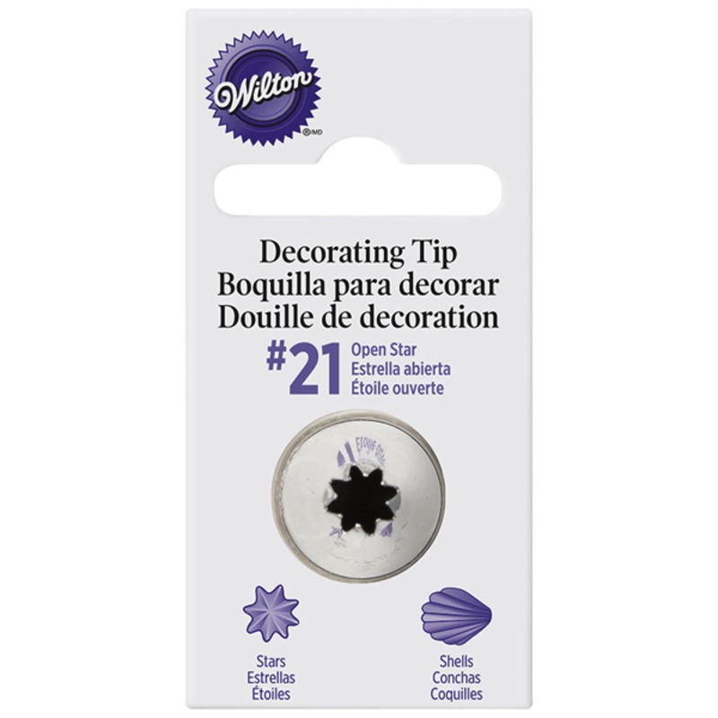 Wilton Open Star Decorating Tips #21 Carde
