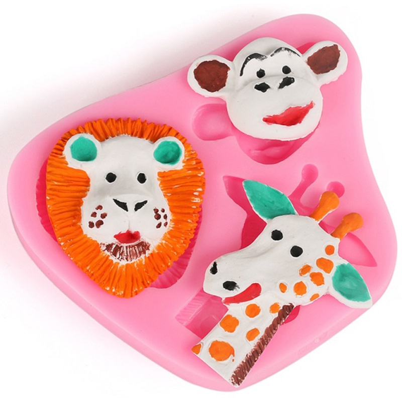 Silicone Mould Giraffe Lion & Monkey