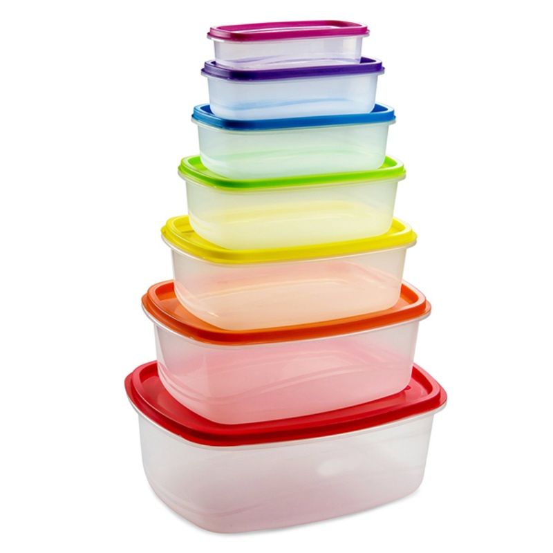 7 Pieces Home Food Storage Container Rectangle