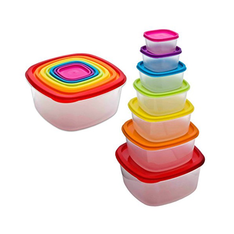 7 Pieces Home Food Storage Container Square