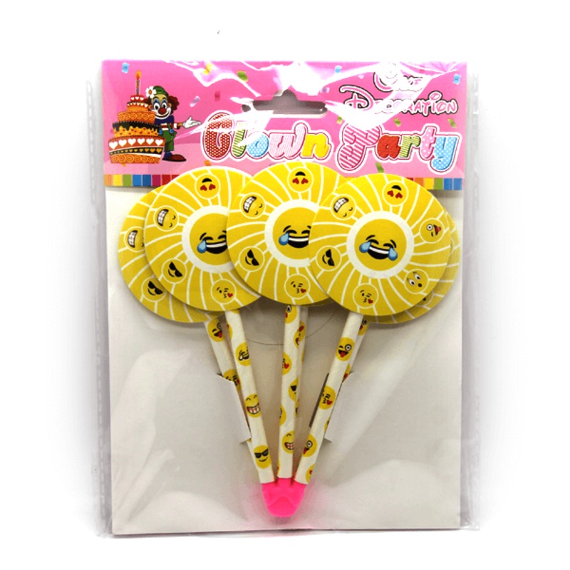 Cupcake Toppers Smiley Yellow
