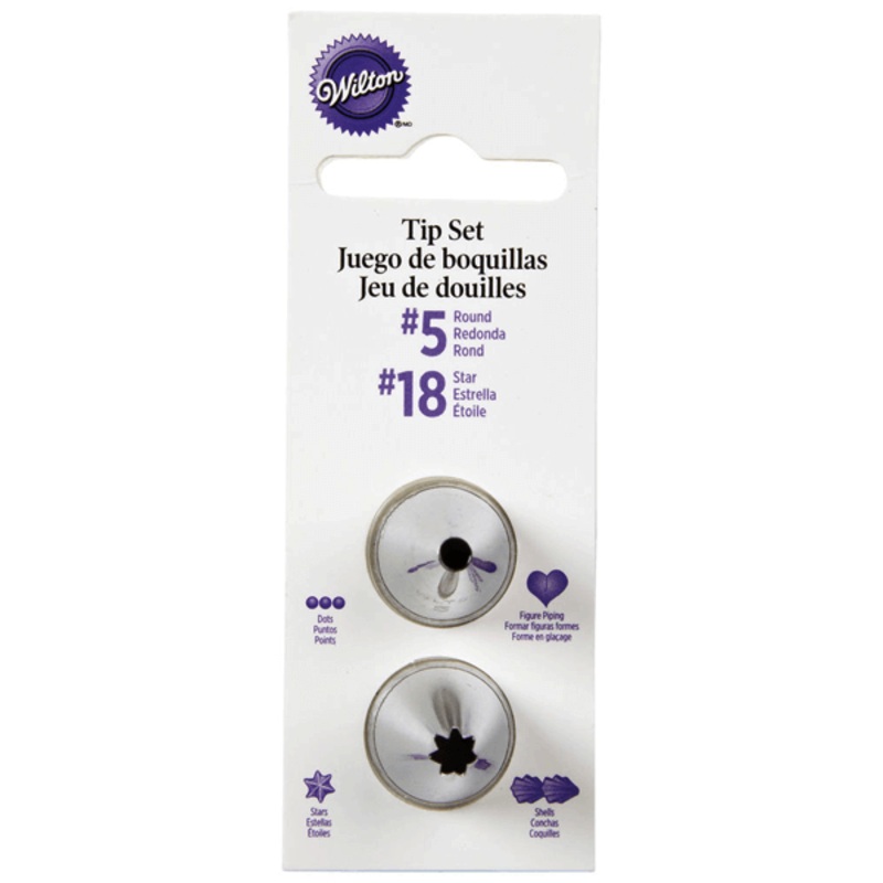 Wilton Round Decorating Tips #5/Star #18 S