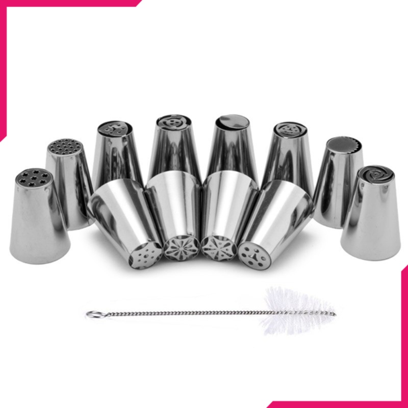 12 Pcs Multi-Design Russian Icing Nozzle/Tips for Cake Decorating