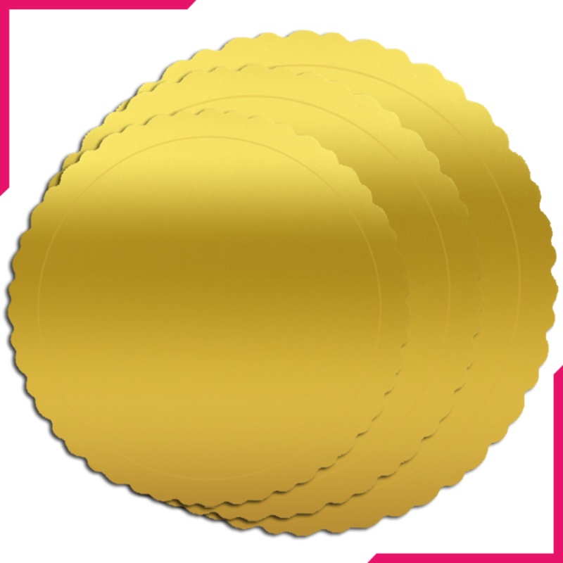 Cake Board Round Gold 3Pcs Set