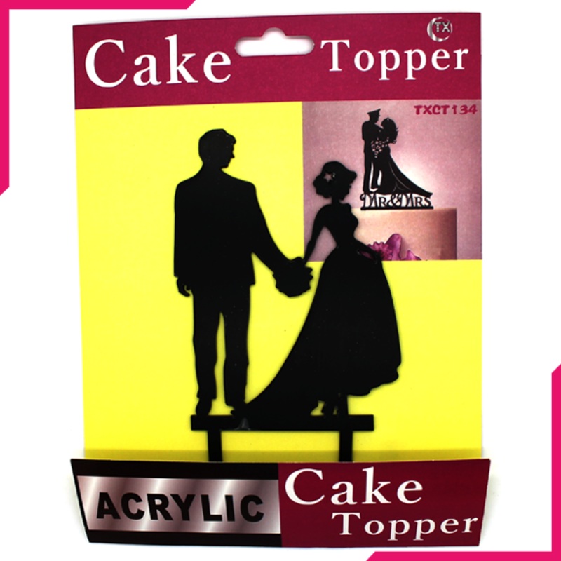 Cake Topper Bride And Groom Black