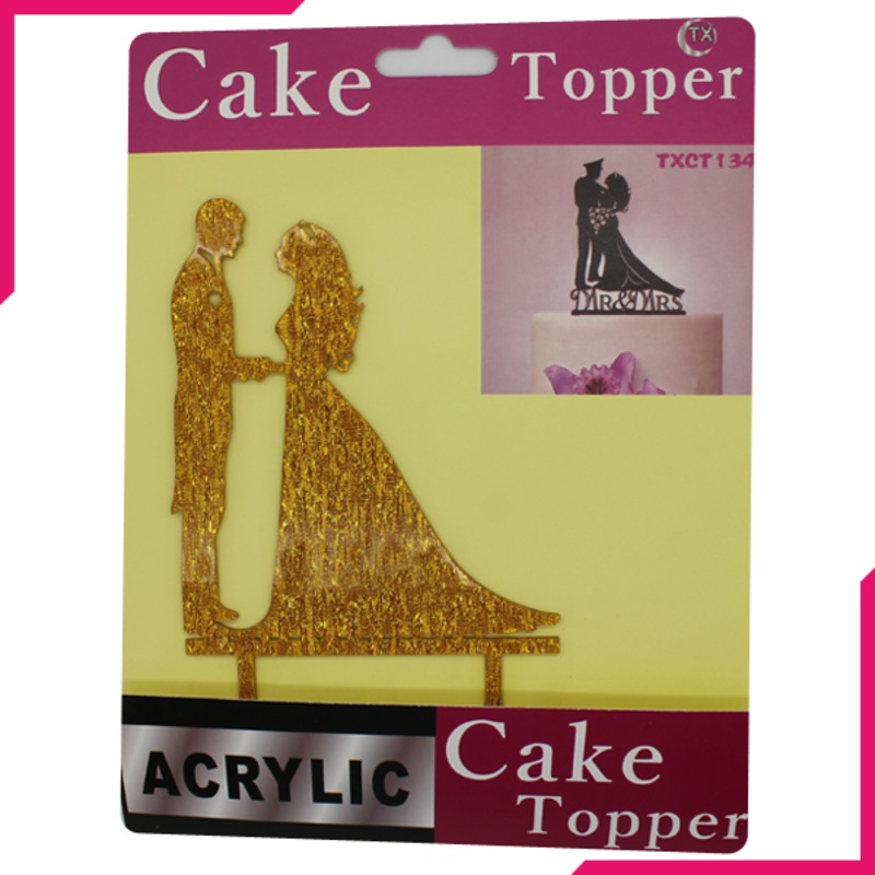 Cake Topper Bride And Groom Golden