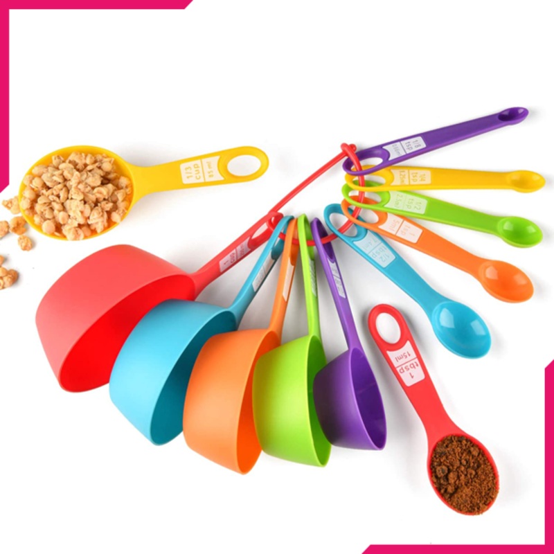 Colourful Measuring Cup & Spoon Set 11 pcs