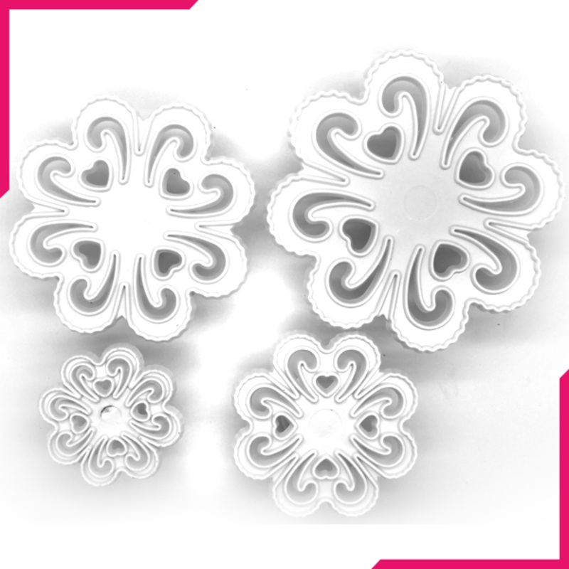 Fondant Embosser Cutter Blossom 4 Pcs