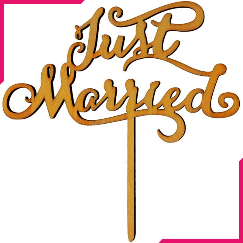 Just Married Wooden Party Topper