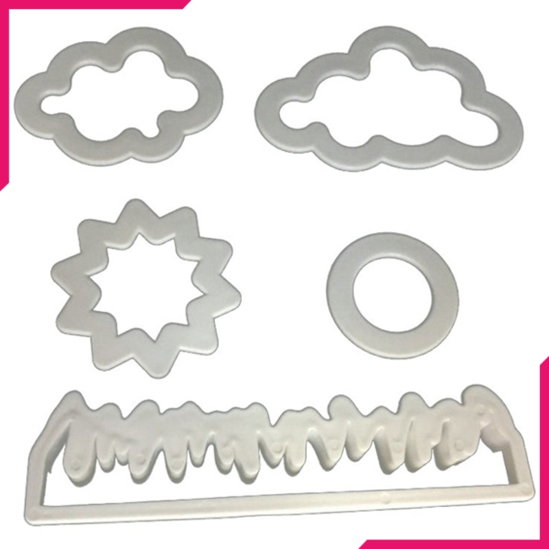 Nature - Grass, Sun, Cloud Plastic Cutter (5pcs)