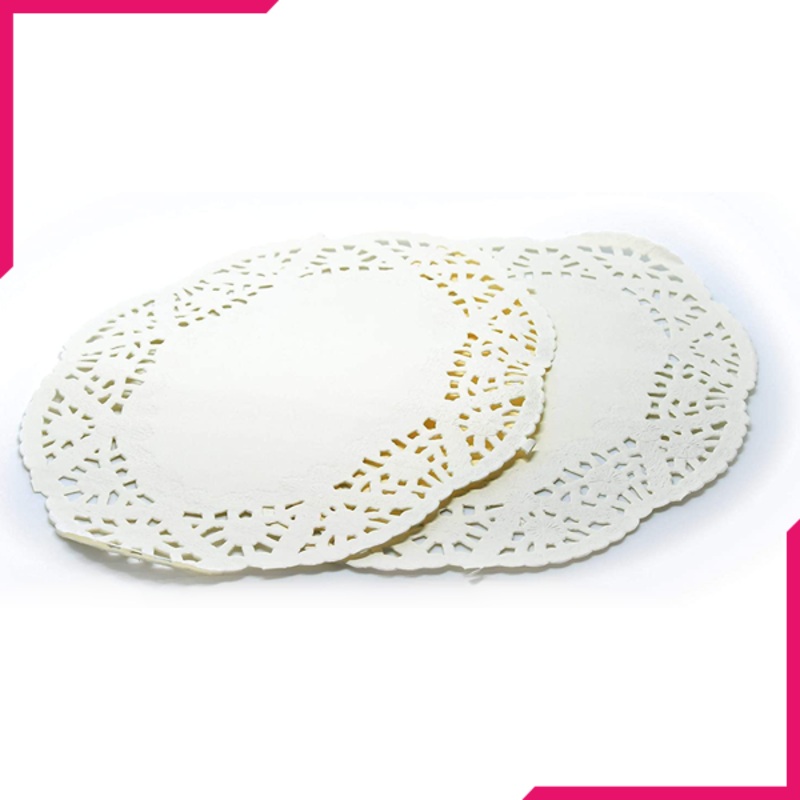 Oval Paper Doilies Wedding Decoration White Lace Pastry Mat 50Pcs
