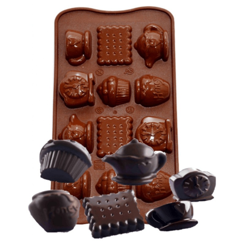 Silicone Chocolate Mold Clock Tea Time