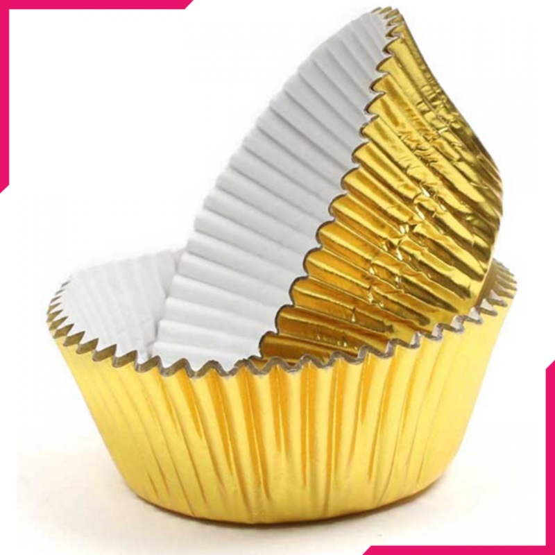Aluminum Foil Cupcake Liner Golden 40Pcs