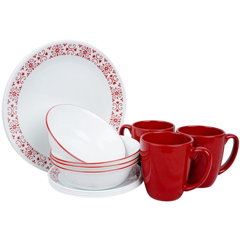 Corelle 16pc Dinner Set - Red Trellis
