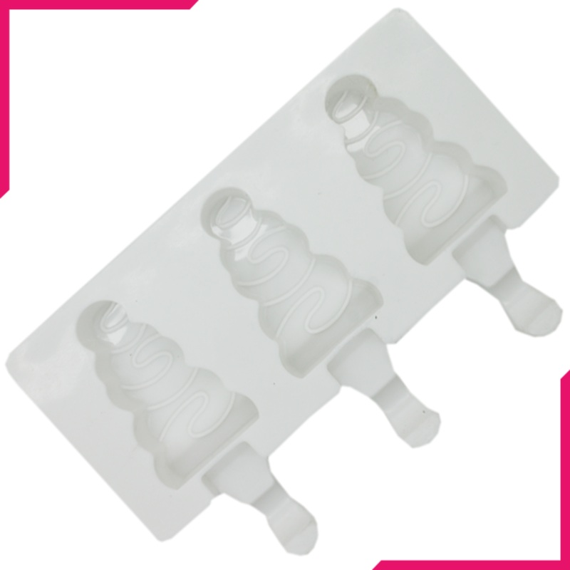 Ice Cream Popsicle Silicone Mold 3 Cavity