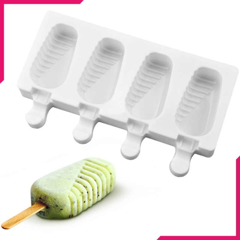 Ice Cream Popsicle Silicone Mold 4 Cavity