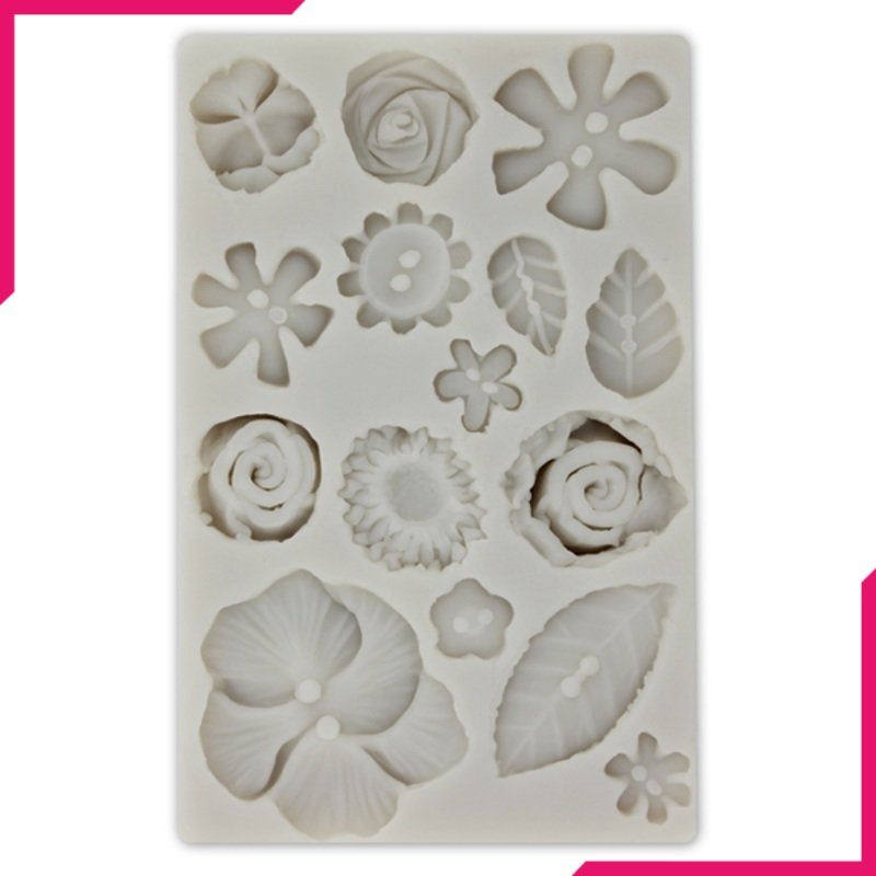 Silicone Fondant Mold 15 Flowers