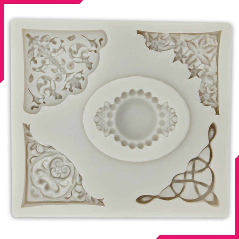 Silicone Fondant Mold Curlicues With Pearl Round