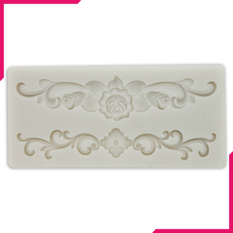 Silicone Fondant Mold Rose lace Border