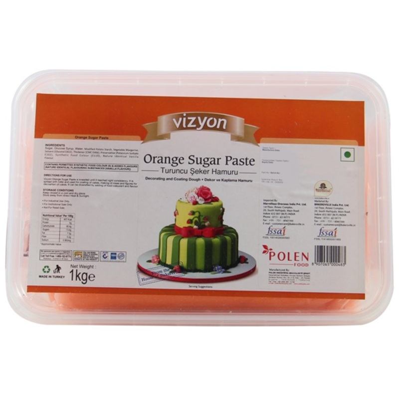 Orange Fondant Sugar Paste 1Kg Pack