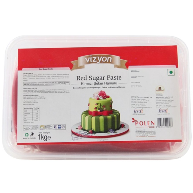 Red Fondant Sugar Paste 1Kg Pack