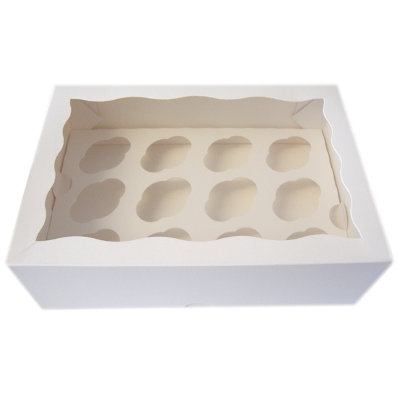 White Cupcake Box - 12 Cupcakes