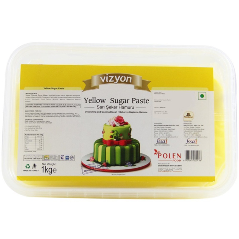 Yellow Fondant Sugar Paste 1Kg Pack