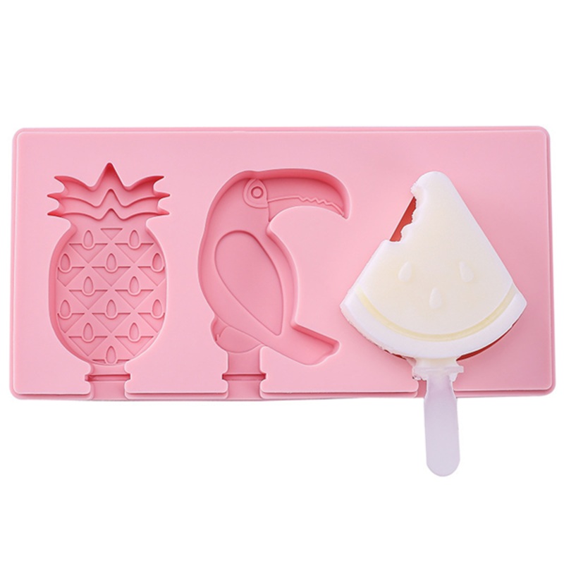 3 Cavity Ice Cream Popsicle Silicone Mold