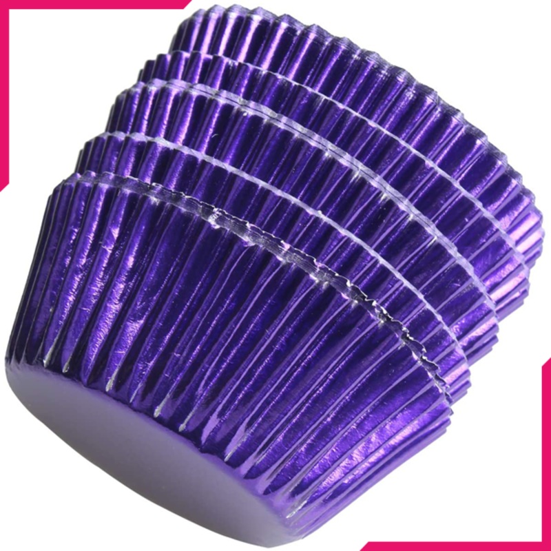 Aluminum Foil Cupcake Liner Purple 100Pcs