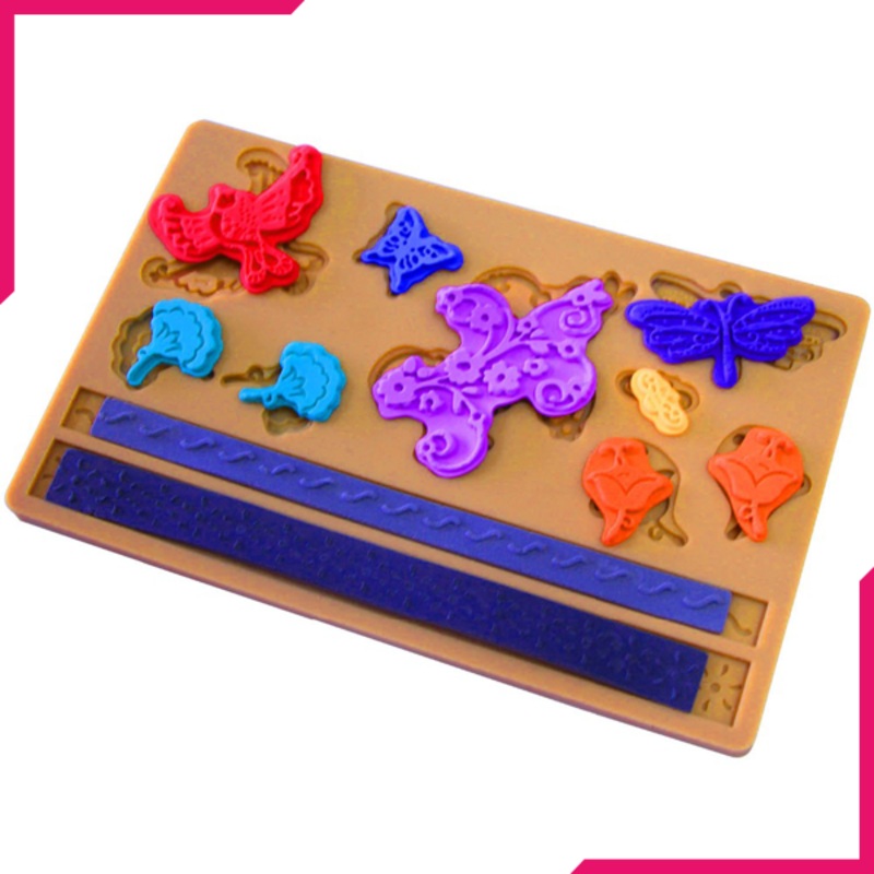 Butterfly Birds Flowers Silicone Mold