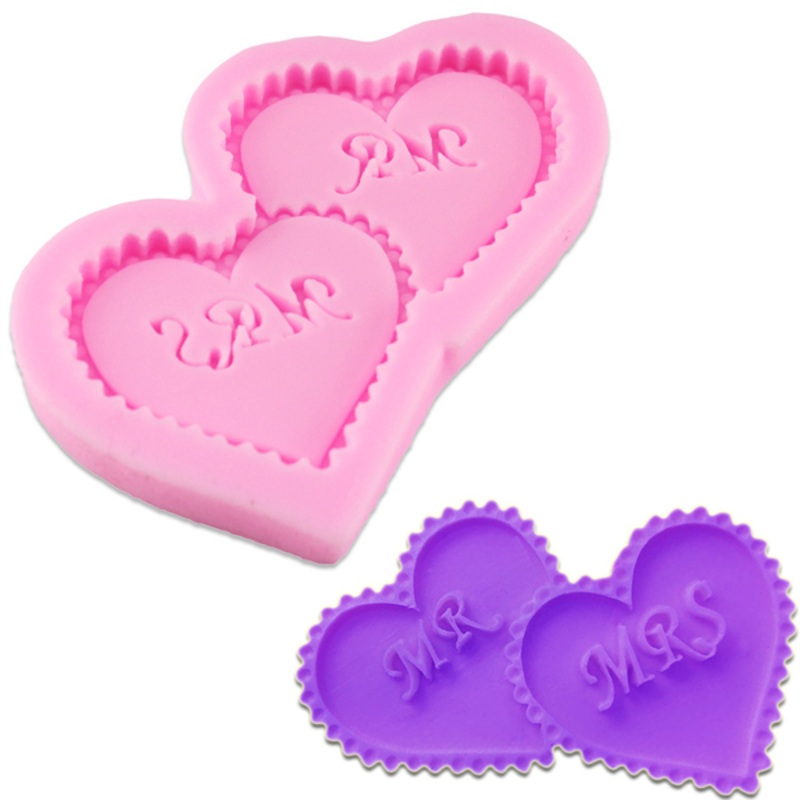Mr & Mrs Heart Pillow Silicone Mold