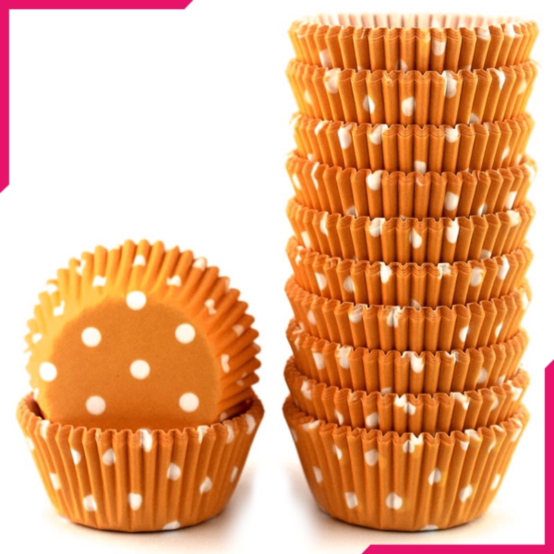 Orange Dot Mini Cupcake Liners 200pcs
