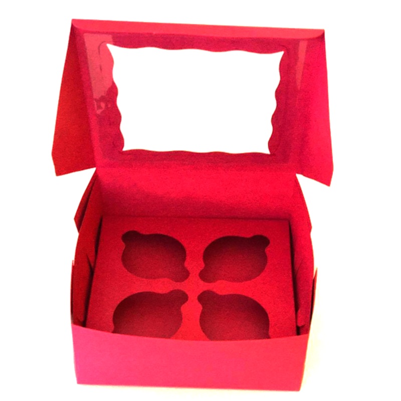 Pink Cupcake Box - 4 cupcakes