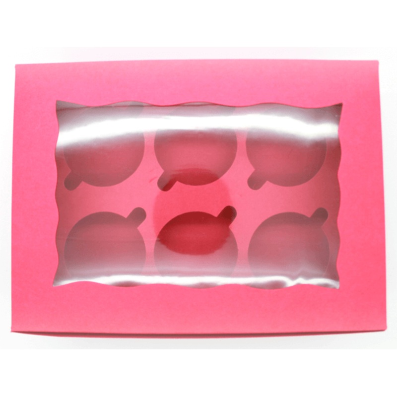 Pink Cupcake Box - 6 cupcakes