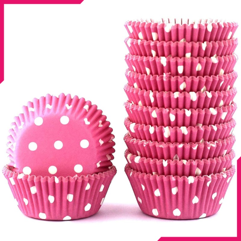 Pink Dot Mini Cupcake Liners 200pcs