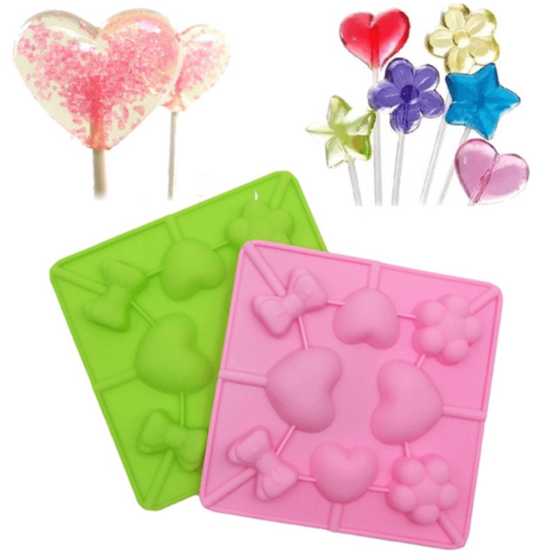 Pink Silicone Lollipop Mold 3 Shapes