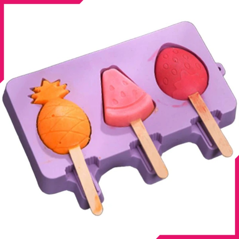 Popsicle Silicone Mold With Wooden Sticks Summer Theme