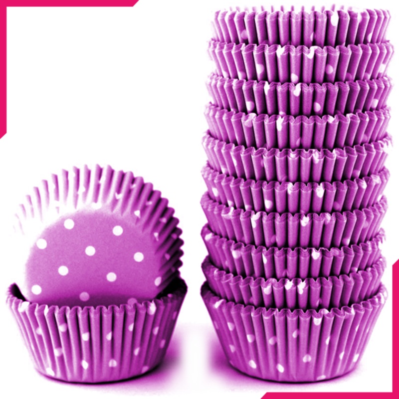Purple Dot Mini Cupcake Liners 200pcs