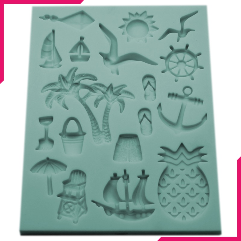Silicone Fondant Mold Summer Beach Theme