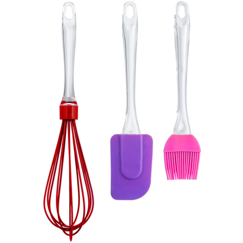 Silicone Whisk, Basting Brush And Spatula, 3 Pcs Set